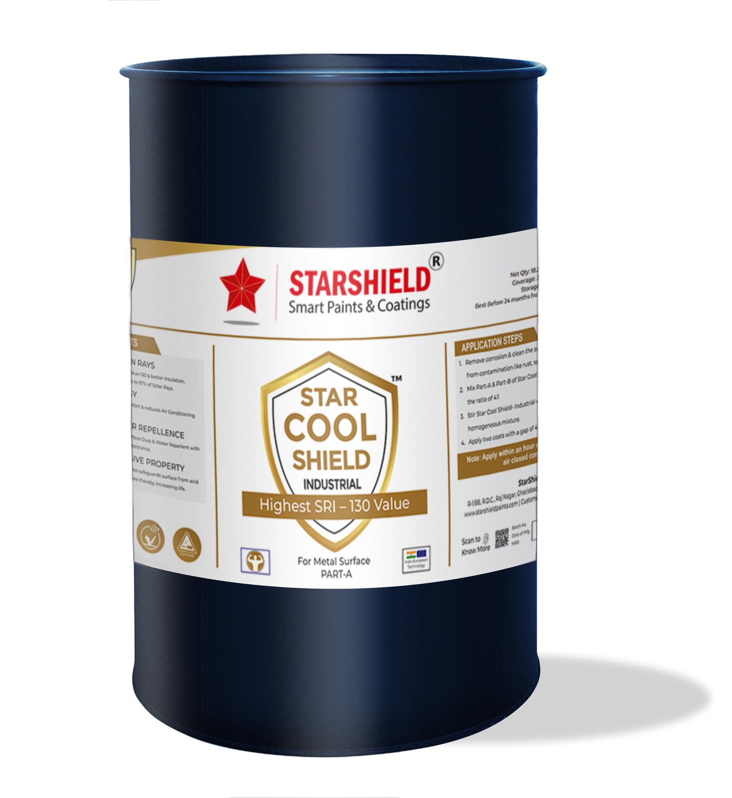 Star Cool Shield - Industrial: Cool Roof Paint for GI Sheds. Heat Reflective Coating, IGBC, GRIHA approved.