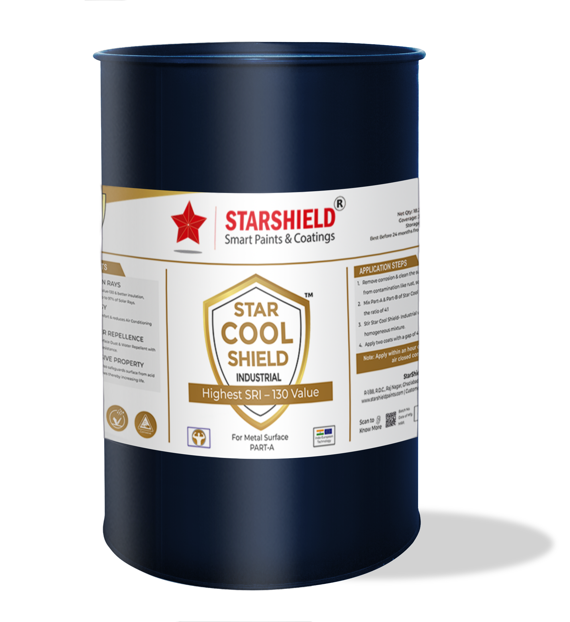 Star Cool Shield - Industrial: Cool Roof Paint for GI Sheds. Heat Reflective Coating, IGBC, GRIHA approved.
