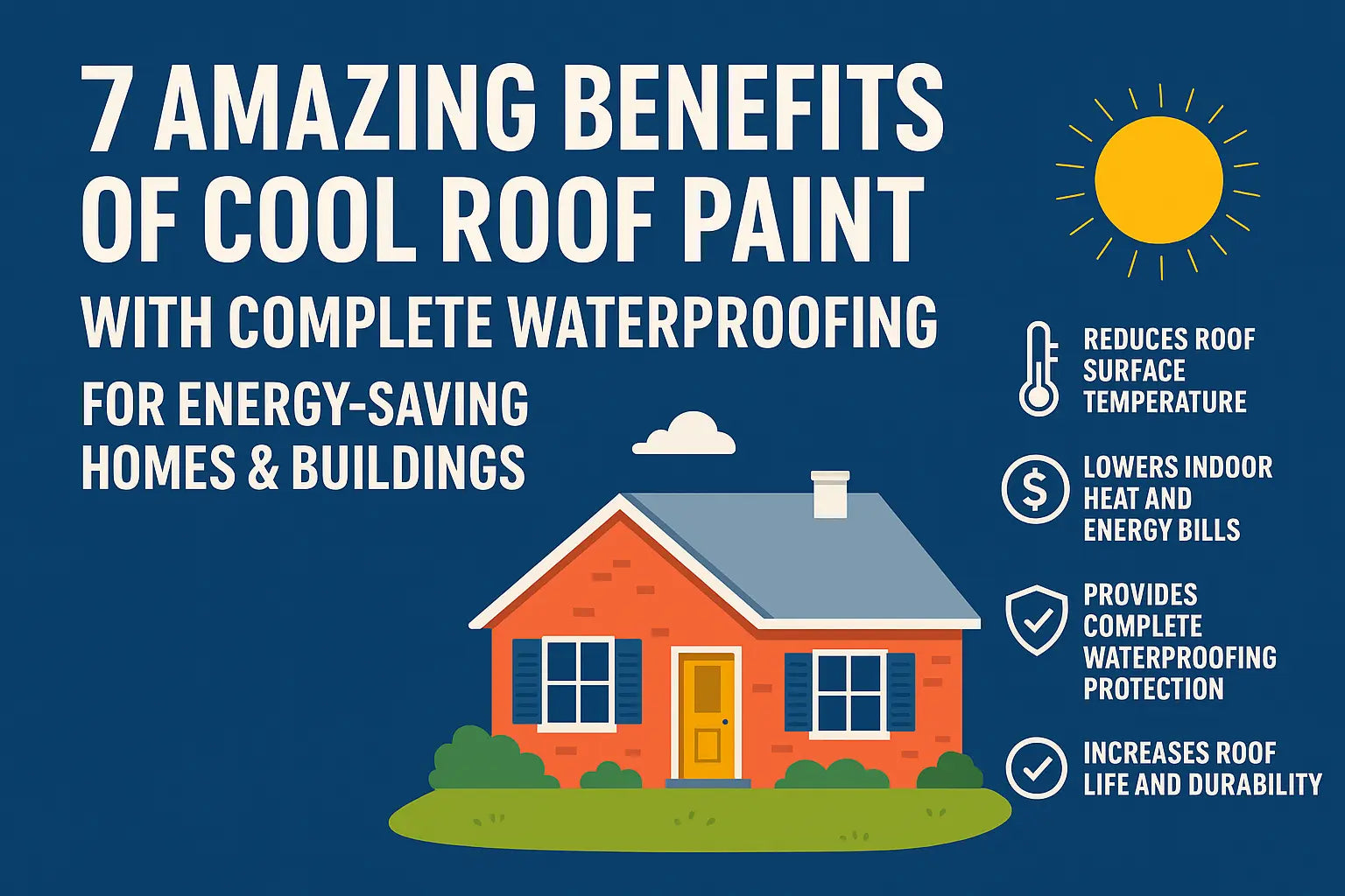 7 Amazing Benefits of Cool Roof Paint With Complete WaterProofing for Energy-Saving Homes & Buildings