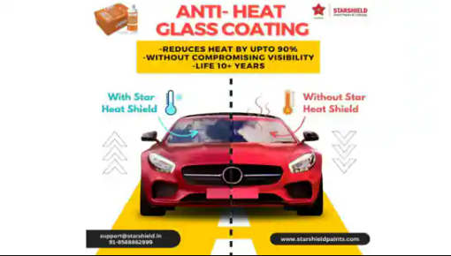 Experience eco-friendly car care with Star Heat Shield: Energy-saving features, thermal insulation, and crystal-clear visibility.