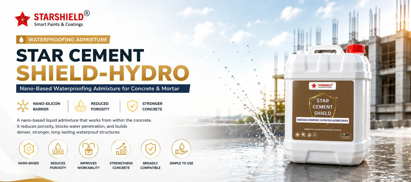 Star Cement Shield-Hydro: Nano-Based Waterproofing Admixture for Concrete & Mortar