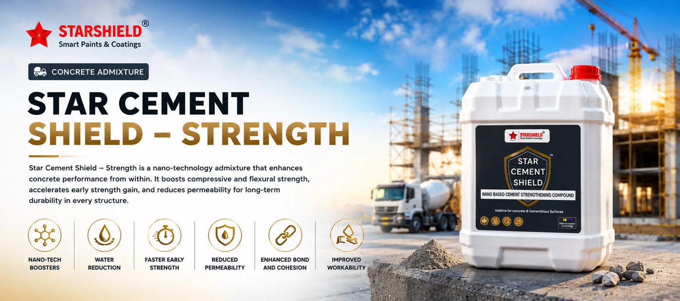 Star Cement Shield – Strength: A High-Performance Concrete Admixture for Stronger, Durable Concrete