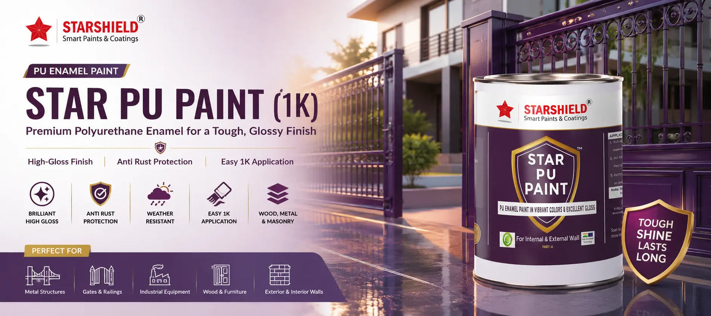 Star PU Paint (1K) — Premium Polyurethane Enamel for Metal, Wood & Masonry